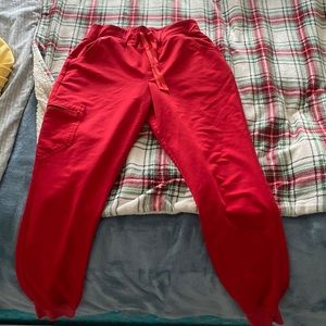 Womens medium technical collection red jogger scrubs